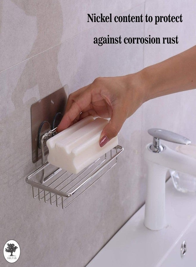 Sulfar Stainless Steel Magic Sticker Series Self Adhesive Soap Holder for Bathroom (Silver) - Image 5